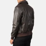 Air Rolf Brown Men's Bomber Leather Jacket Back