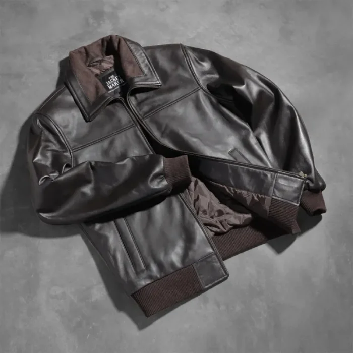 Air Rolf Brown Men'S Bomber Leather Jacket View