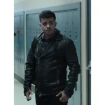 Black Christian Navarro Leather Jacket Front