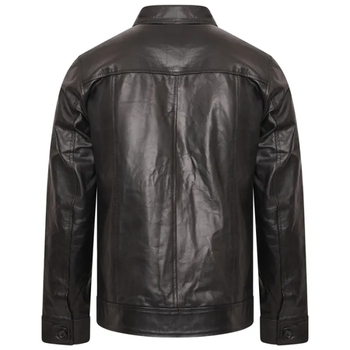 Black Elvis Presley Rockstar Leather Jacket Back