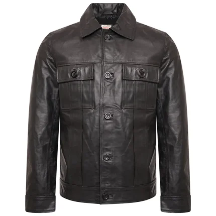 Black Elvis Presley Rockstar Leather Jacket