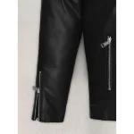 Black Jensen Huang Leather Jacket Close View