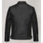 Black Jungkook Leather Jacket Back
