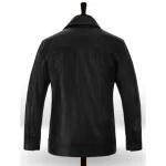 Black Rockstar Elvis Presley Leather Biker Jacket Back