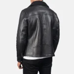 Black Sheepskin Leather Jacket For Men