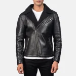 Black Sheepskin Leather Jacket For Men