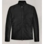 Black Tom Cruise Mission Impossible Dead Reckoning Leather Jacket Front View