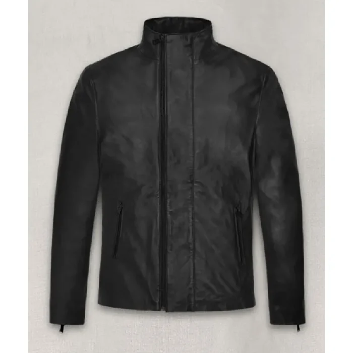 Black Tom Cruise Mission Impossible Rogue Nation Leather Jacket Front View