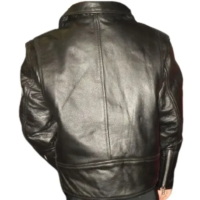 Boy’s Black Luxide Biker Genuine Leather Jacket Back