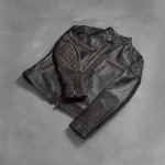 Men's Distressed Brown Goatskin Leather Biker Jacket View