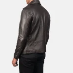 Men's Noah Brown Sheepskin Leather Biker Jacket Back