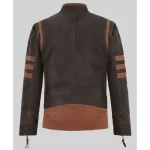 Brown X - Men Origins Wolverine Leather Jacket Back