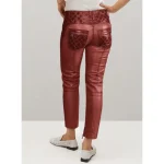 Burgundy Carrier Burnt Leather Pants Back View
