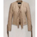 Francia Rasia How I Met Your Father Suede Jacket Front. -LUXIDE