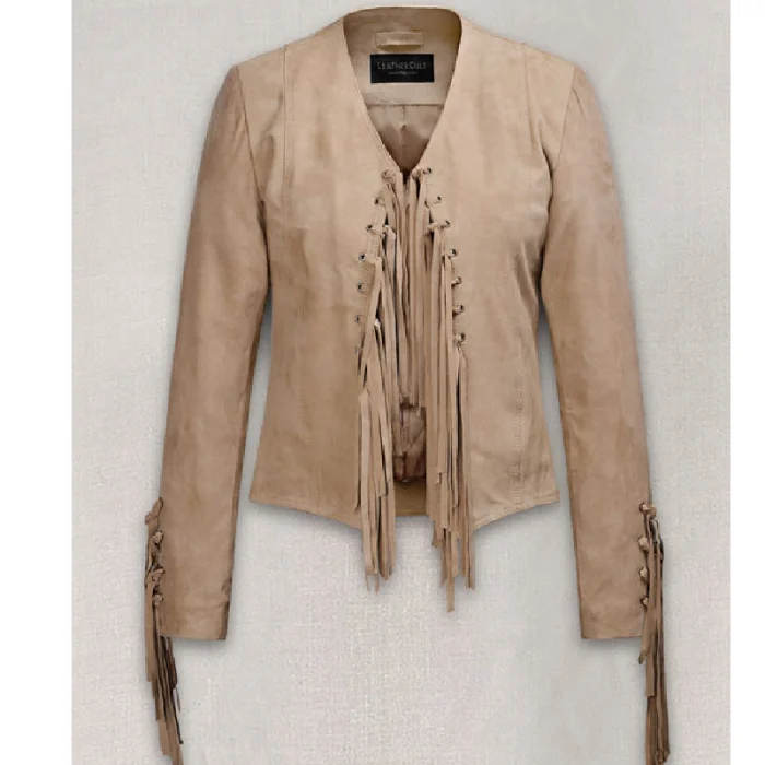 Francia Rasia How I Met Your Father Suede Jacket Front. -Luxide