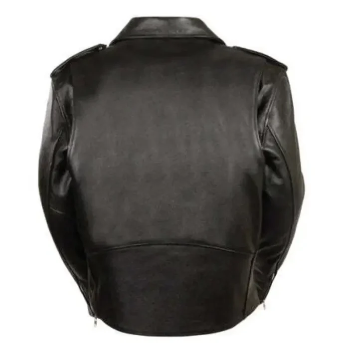 Kid’s Black Luxide Biker Dinkum Leather Jacket Back