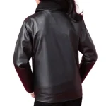 Kid’s Black Luxide Flurcollar PU Leather Jacket back
