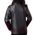 Kid's Black PU Leather Jacket Back