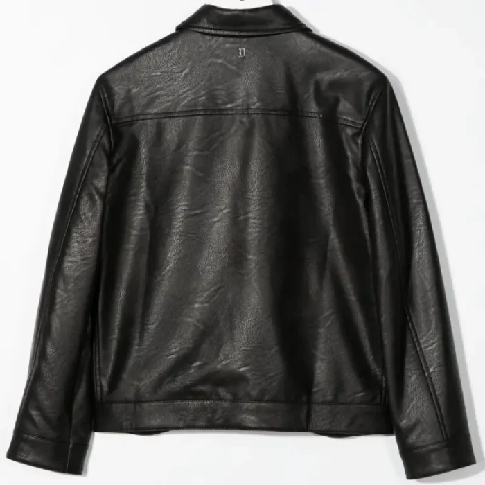 Kid’s Black Zip-Up Faux Leather Jacket