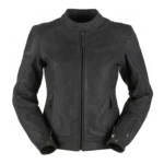 Women's Black Buffalo Leather Motorcycle Jacket