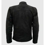 Men's Back Vintage Nubuck Leather Biker Jacket Back View