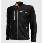 Men's Black Vintage Nubuck Leather Biker Jacket