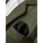 Men's Basicallo Green Pure Leather Suit Close View