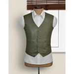 Men's Basicallo Green Pure Leather Suit Inner