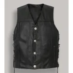 Men's Black Buffalo Nickel Snap Vest