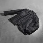 Men's Black Calfskin Leather Biker Jacket View