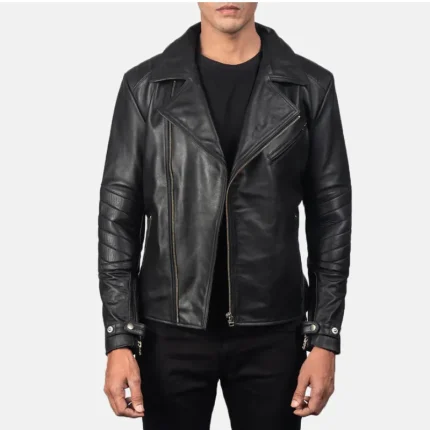 Men's Raiden Black Real Leather Biker Jacket