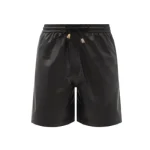 Men's Black Elasticated Sheepskin Leather Shorts
