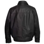 Men's Black Leather Blouson Jackets Back View