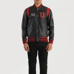 Men's Black Liberte USA Varsity Leather Jacket Front