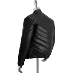 Men's Black Llewellyn Puffer Sheepskin Leather Jacket Back View