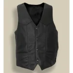 Men's Black Premium Leather Vest