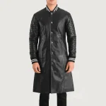 Men's Black Varsity Leather Coat