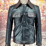 Men's Black/Brown 70's Vintage Look Leather Jacket