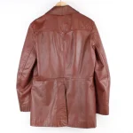 Men's Brown 70's Leather Jacket Back