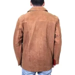 Men's Brown Nubuck Leather Shirt-Style Jacket Back