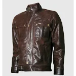 Men's Brown Vintage Leather Biker Jacket