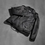 Men's Distressed Black Leather Biker Jacket
