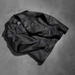 Men's Distressed Black Leather Biker Jacket View