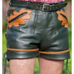 Green Classic Oktoberfest Leather Shorts for Men - LUXIDE