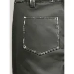 Men's Rubbed Charcoal Ricky Martin Leather Pants Close