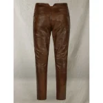 Men's Spanish Brown Jim Morrison Leather Pants Back