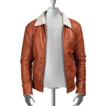 Men’s Tan Brown Shearling Leather Jacket