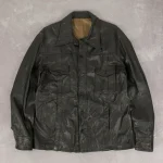 Men's Vintage Black 1980s Leather Shirt Jacket