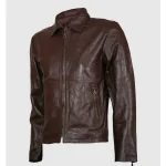 Men's Vintage Brown Leather Biker Jacket