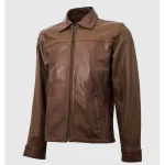 Men's Vintage Brown Summer Leather Biker Jacket